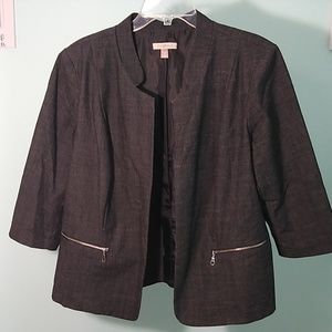 3/4 Sleeve Woman's Business Jacket - Charcoal Grey